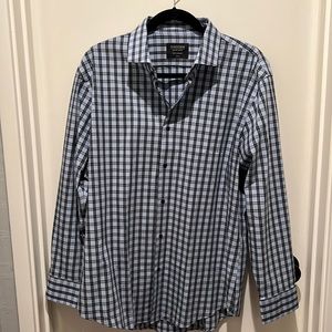 Men’s button down shirt from Nordstrom. Blue/black. Neck 16.5. 32-33 trim fit